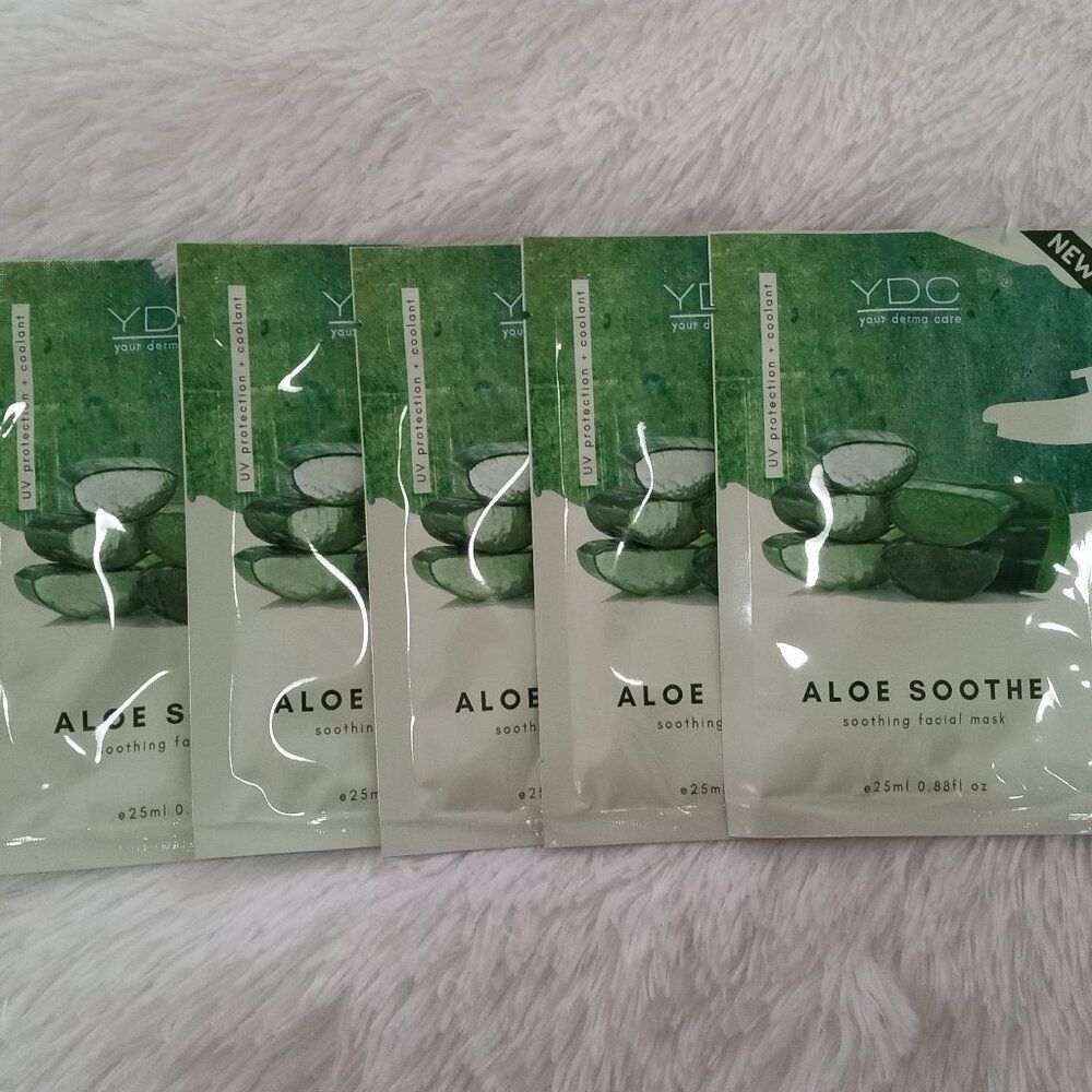 5 Packs - YDC Your Derma Care Aloe Soothe Soothing Facial Mask (0.88floz) - NEW
